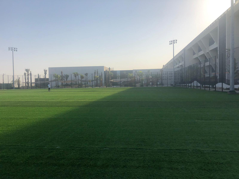 The hybridgrass carpet laid and stitched 